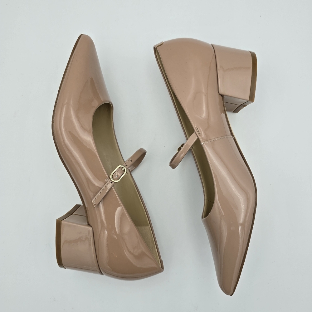 Marc Fisher LTD Luccie Mary Jane Pumps, Light Natural Patent Leather, Wmn's 5.5M - Picture 10 of 13